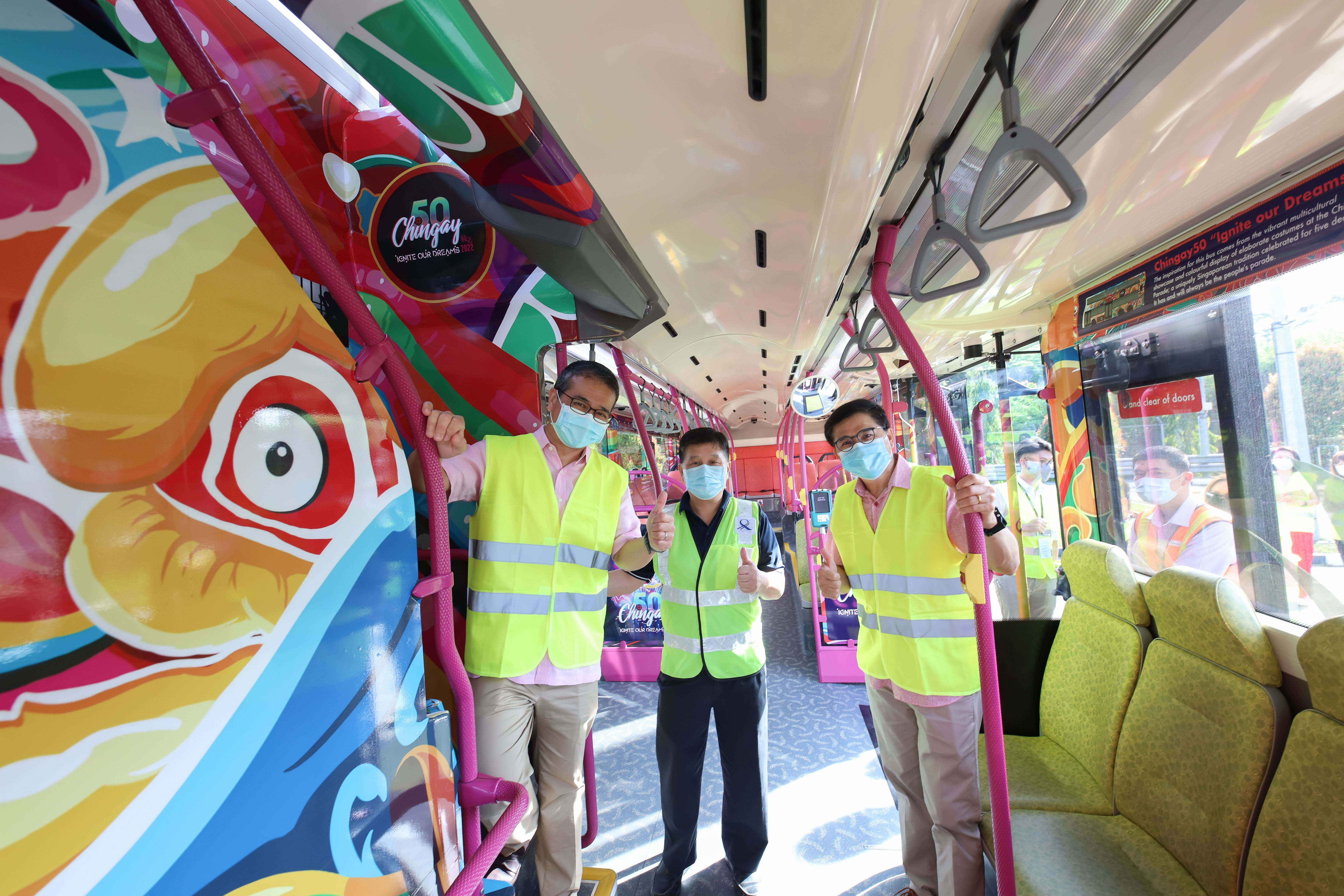 Deputy Chairman Edwin Tong, LTA Group Director Yeo Teck Guan & Chief Executive Director Lim Hock Yu